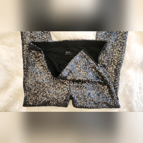 Bardot Silvery Blue Sequin Slim Fit Pant - Size 6 - Picture 9 of 9